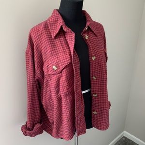 American Eagle cropped flannel XL